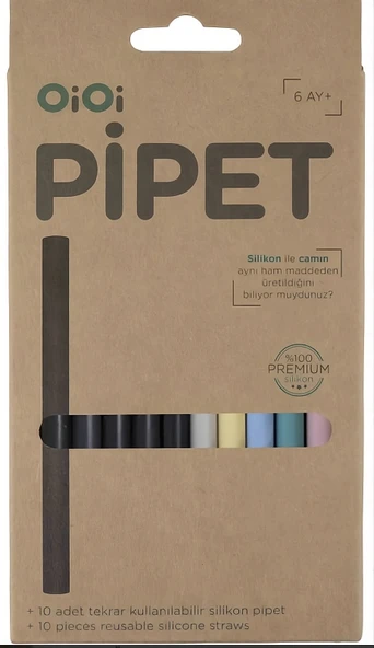 Silikon Renkli Pipet 10'lu ürün görseli 1