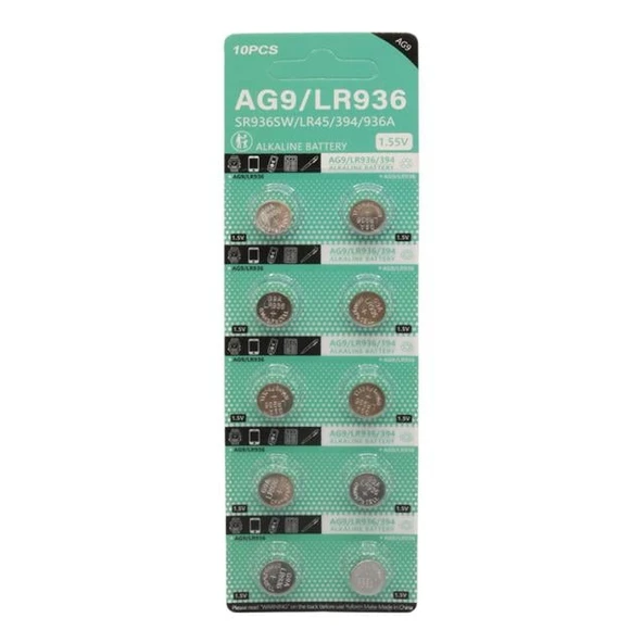 Powermaster AG9 LR936 1.5V Alkalin Düğme Pil (10'Lu Paket) ürün görseli 1