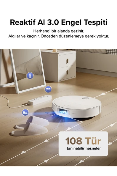 Roborock QRevo CurvX Akıllı Robot Süpürge Beyaz - Resim 6