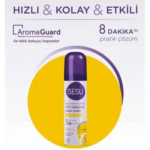 SESU TÜY DÖKÜCÜ KREM SPREY 150ML NORMAL CİLTLER ürün görseli 1