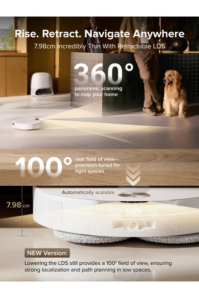 Roborock QRevo CurvX Akıllı Robot Süpürge Beyaz - Resim 3