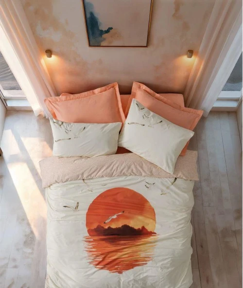 Maritime Tek Kişilik Nevresim Takımı Sunset Somon ürün görseli 1