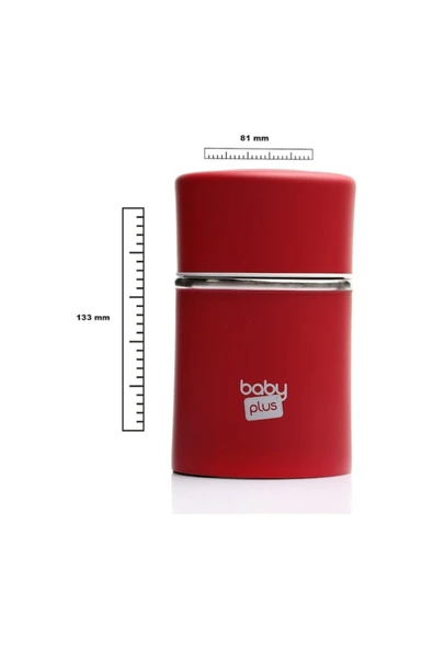 Baby Plus Paslanmaz Çelik Mama Saklama Termosu 260 ML Kırmızı ürün görseli 1