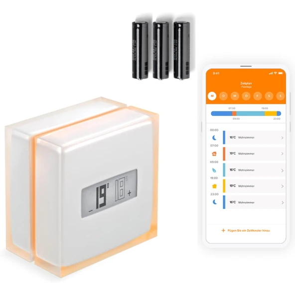 Netatmo termostat Akıllı, enerji tasarruflu. WiFi - Bireysel kazanlarla uyumlu, NTH01-AMZ ile ısıtmayı uygulama aracılığıyla uzaktan kontrol edin ürün görseli 1