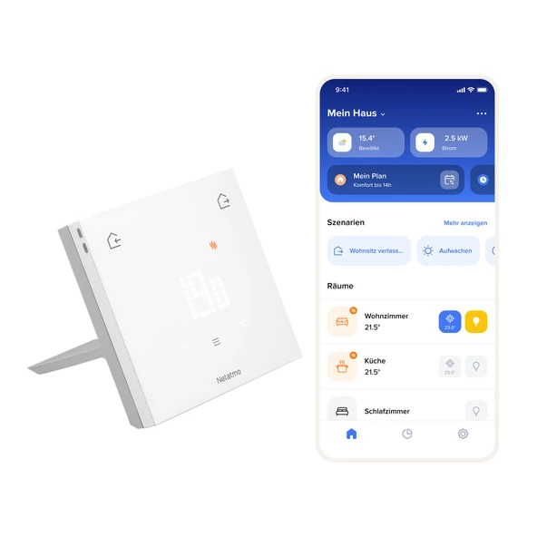 Bireysel kazanlar için ORİJİNAL Netatmo Akıllı Termostat - kurulum paketi, kablosuz/kablolu, braket dahil, enerji tasarrufu, Matter ile uyumlu, WiFi 2,4GHz - ETP-AMZ ürün görseli 1