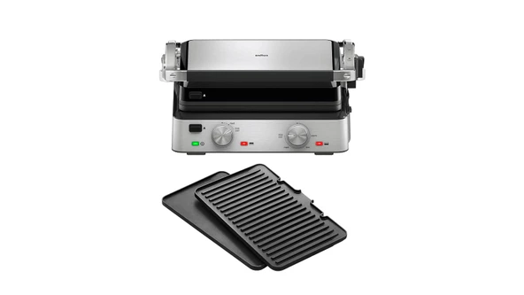 Braun MultiGrill 7 CG7020, 3'ü 1 arada temaslı ızgara, Barbekü ve fırın, geniş ızgara yüzeyi (12 hamburger), 2000 W, 230°, iç mekan elektrikli ızgara ürün görseli 1