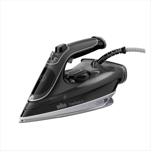 Braun FreeStyle 5 buharlı ütü SI 5188 BK - FreeGlide 3D tabanlı ütü, dikey buhar, 2800 watt, şok buhar 220 g/dak, 330 ml su deposu, siyah ürün görseli 1