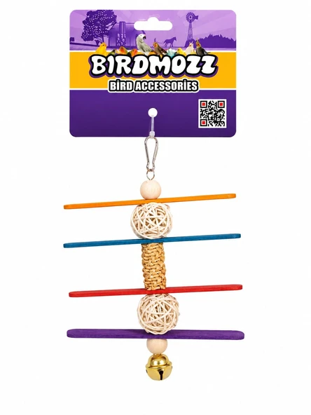 Birdmozz Premium Tahta Çubuklu Kuş Oyuncağı ürün görseli 1