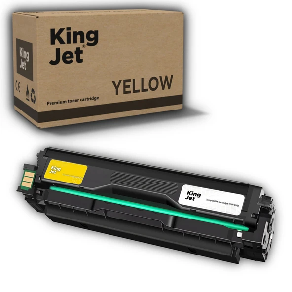 KingJET Samsung Uyumlu CLT-Y506L Yüksek Kapasiteli Sarı (Yellow) Çipli Muadil Toner ürün görseli 1