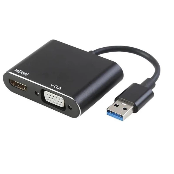 Usb 3.0 To Hdmi Vga 1080P Monitör Genişletici Çevirici Dönüştürücü Adaptör ürün görseli 1