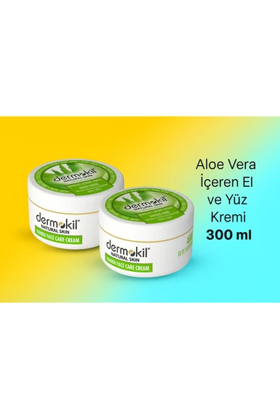 Dermokil Aloe Vera İçeren El ve Yüz Kremi 300 ml - 2 ADET ürün görseli 1