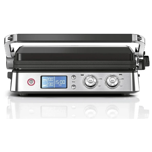 Braun temaslı ızgara CG9040 siyah/paslanmaz çelik masa ızgarası elektrikli ızgara 2000 W, Teflon yapışmaz kaplama, zamanlayıcı, dijital ekran, ızgara plakası ürün görseli 1