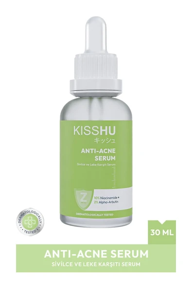 Kisshu Anti-Acne - Sivilce Ve Leke Karşıtı Arbutin %2, Niacinamide %10 Serum 30 ml (ZİNC PCA) ürün görseli 1