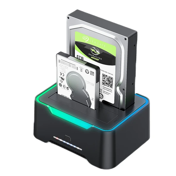 PrimeX PX-2900 SATA 2.5''3.5'' USB 3.0 Çift Slot Docking Station, RGB ve Klon Özellikli Docking, Sata Offline Clone Docking Station ürün görseli 1