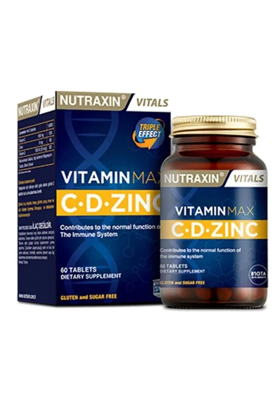 Nutraxin Vitamin Max C + D Zinc 60 Tablet - Resim 2