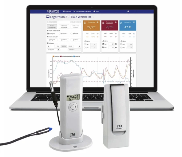 TFA Dostmann WeatherHub ısıtma izleme için başlangıç ​​seti, beyaz, U138 x G101 x Y291 mm ürün görseli 1
