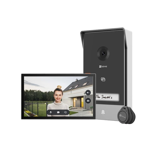 EZVIZ 2K kameralı görüntülü kapı zili, 7" renkli dokunmatik ekranlı kapı interkomu, kişi algılama ve iki yönlü ses, kapı açıcılı interkom, çift bantlı WiFi desteği, HP7 ürün görseli 1