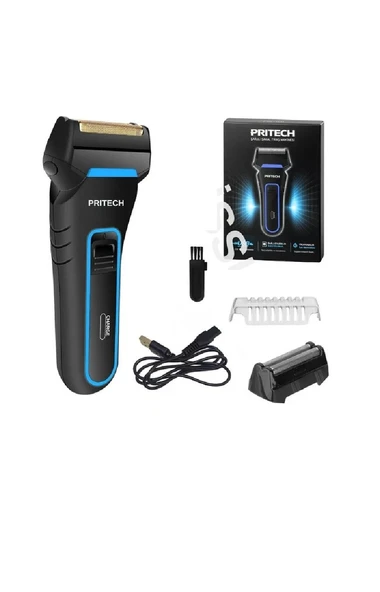 Pritech RF-1310 Şarjlı Sakal Tıraş Makinesi - Yedek Bıçaklı, Islak & Kuru Kullanım, 115g Hafif Tasarım ürün görseli 1