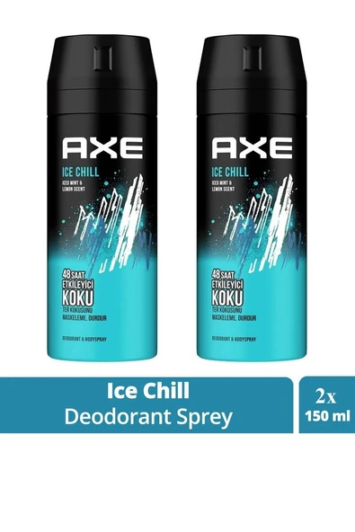 2 Adet Axe Ice Chill Erkek Deodorant Sprey 150 ml ürün görseli 1