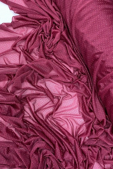 Yağmur Damlası Simli Abiye Elbise Şallık Tül Kumaş Bordo 23 ürün görseli 1