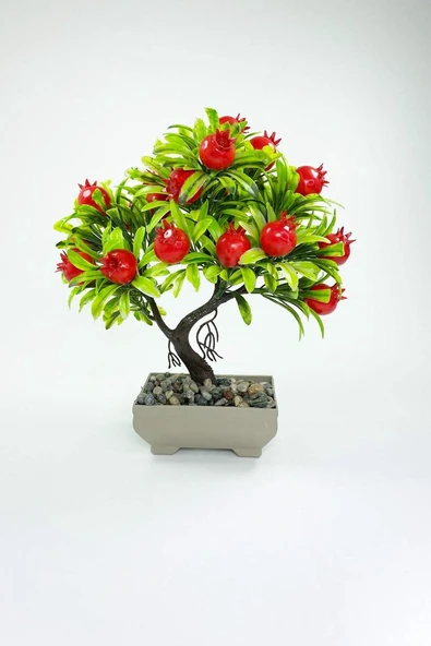 Dekor Ağaç Bereket Nar Ağacı Saksılı Dekoratif Ağaç Biblo 24x13 cm ürün görseli 1