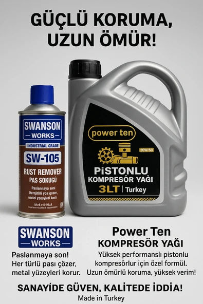 Pistonlu Kompresör Yağı 20w50 3 LT 2026 ürün görseli 1