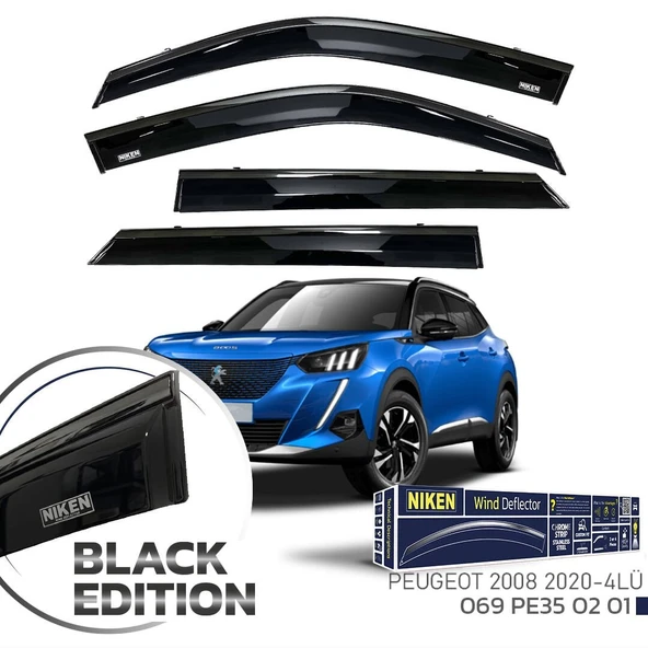 NİKEN Peugeot 2008 cam rüzgarlığı siyah kromlu black edition niken 2020+ ürün görseli 1