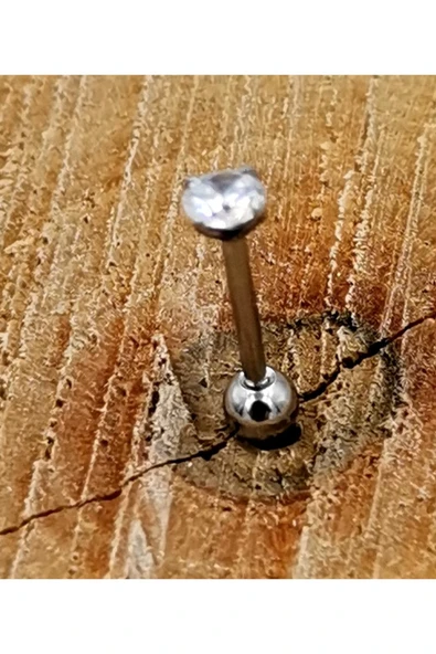 Çelik Zirkon Taşlı Piercing ürün görseli 1