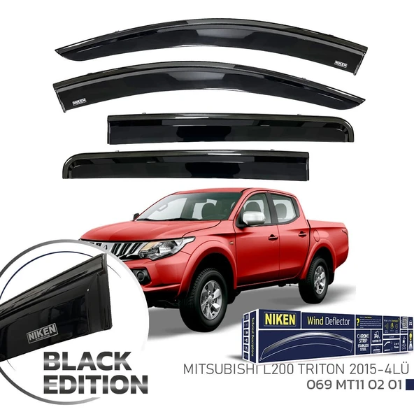 NİKEN Mitsubishi l200 cam rüzgarlığı siyah kromlu black edition niken 2015+ ürün görseli 1