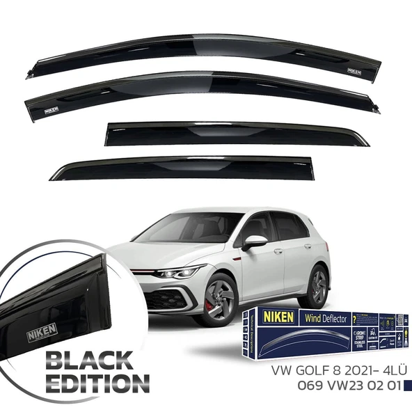 NİKEN Vw golf 8 cam rüzgarlığı siyah kromlu black edition niken 2021+ ürün görseli 1