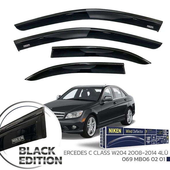 NİKEN Mercedes w204 cam rüzgarlığı siyah kromlu black edition niken 2007 / 2013 ürün görseli 1