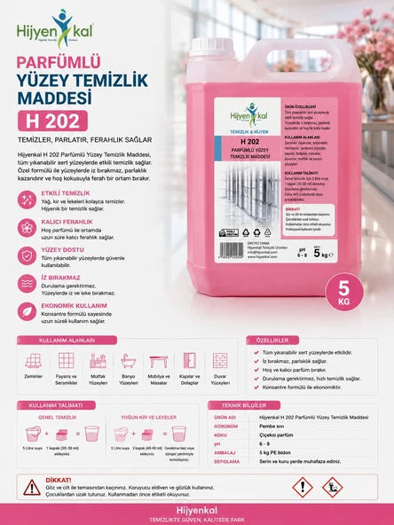 Hijyenkal Parfümlü Yüzey Temizlik Maddesi H 202 5 kg ürün görseli 1