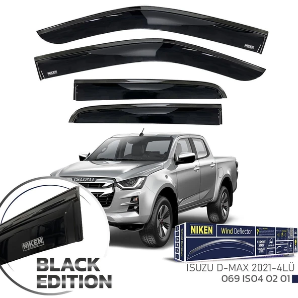 NİKEN Isuzu dmax cam rüzgarlığı siyah kromlu black edition niken 2021+ ürün görseli 1