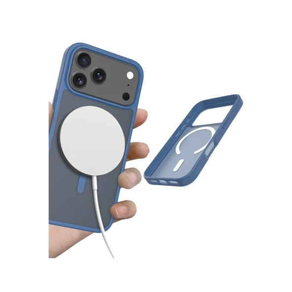 iPhone 17 Pro Max Jota Magsafe Kapak - Lacivert - Resim 4