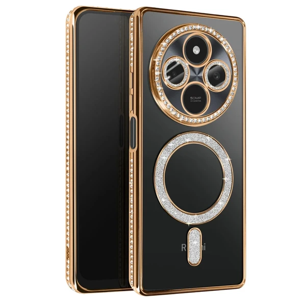 Xiaomi Redmi 14c Joke Simli Magneticsafe Kılıf - Gold ürün görseli 1