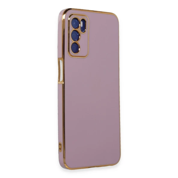 Oppo A16 Kılıf Volet Silikon - Mor - Resim 2