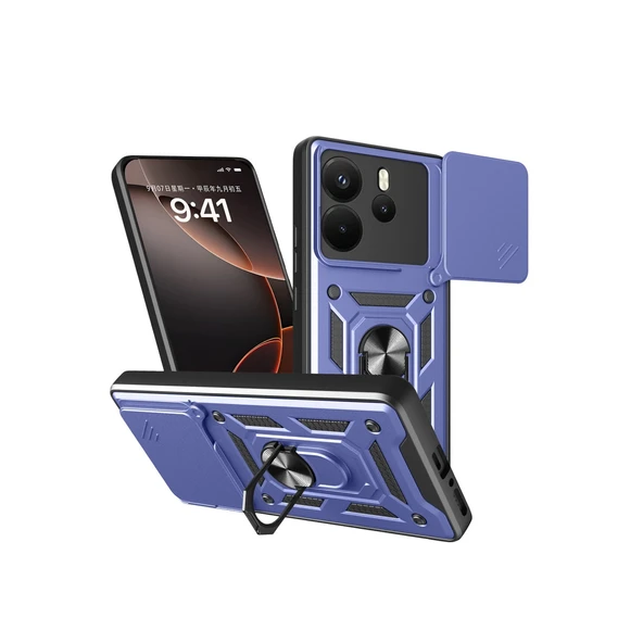 Xiaomi Redmi Note 14 4g Pars Lens Yüzüklü Silikon - Lacivert ürün görseli 1