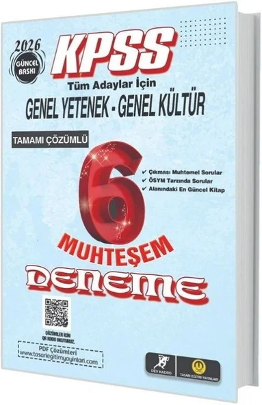 2026 KPSS Genel Yetenek Genel Kültür Muhteşem 6 Deneme Tasarı Yayınları ürün görseli 1
