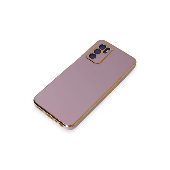 Oppo A16 Kılıf Volet Silikon - Mor - Resim 4