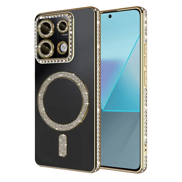 Xiaomi Redmi Note 13 Pro 4g Joke Simli Magneticsafe Kılıf - Gold ürün görseli 1