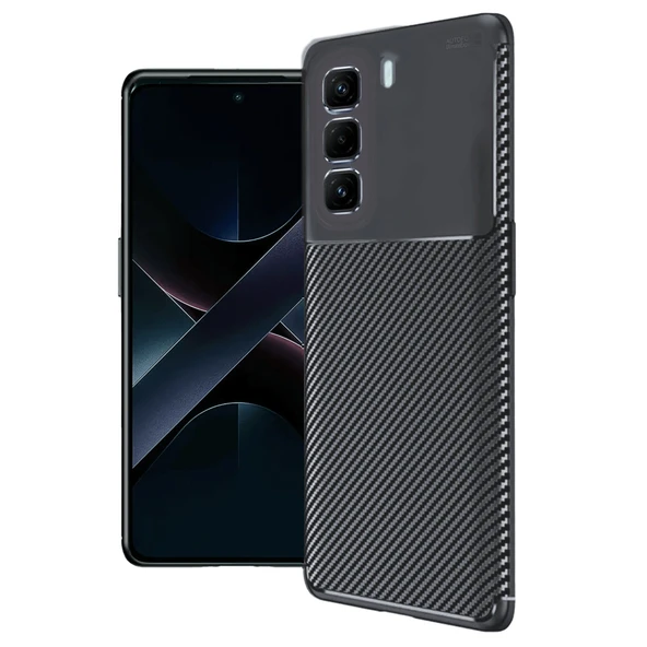 İnfinix Hot 50 Pro Plus 4g Auto Focus Karbon Kapak - Siyah ürün görseli 1