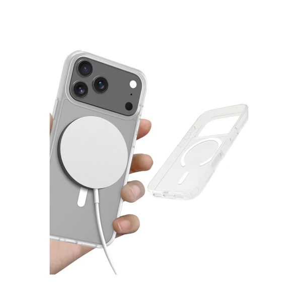 iPhone 17 Pro Jota Magsafe Kapak - Şeffaf - Resim 4