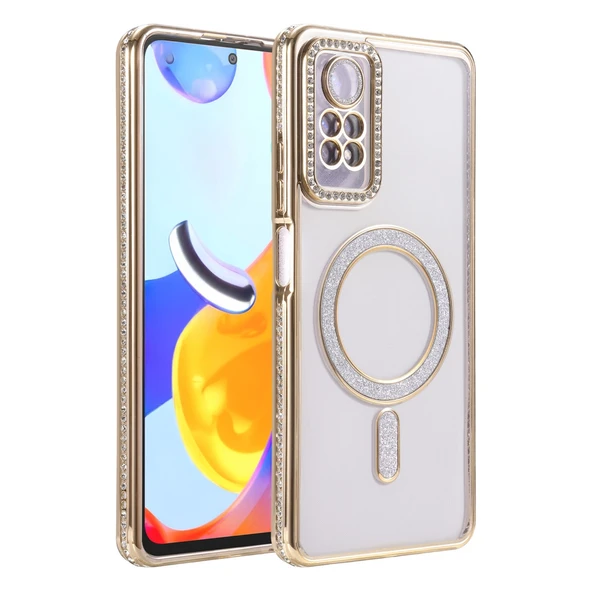 Xiaomi Redmi Note 12 Pro 4g Joke Simli Magneticsafe Kılıf - Gold ürün görseli 1
