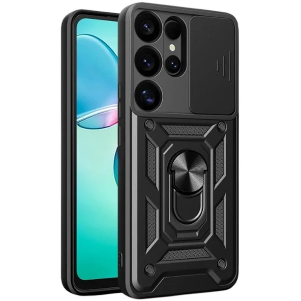 Samsung Galaxy S26 Ultra Pars Lens Yüzüklü Silikon - Siyah ürün görseli 1