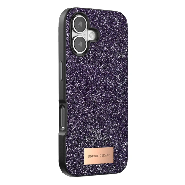 iPhone 17 Bright Simli Kapak - Derin Mor - Resim 3