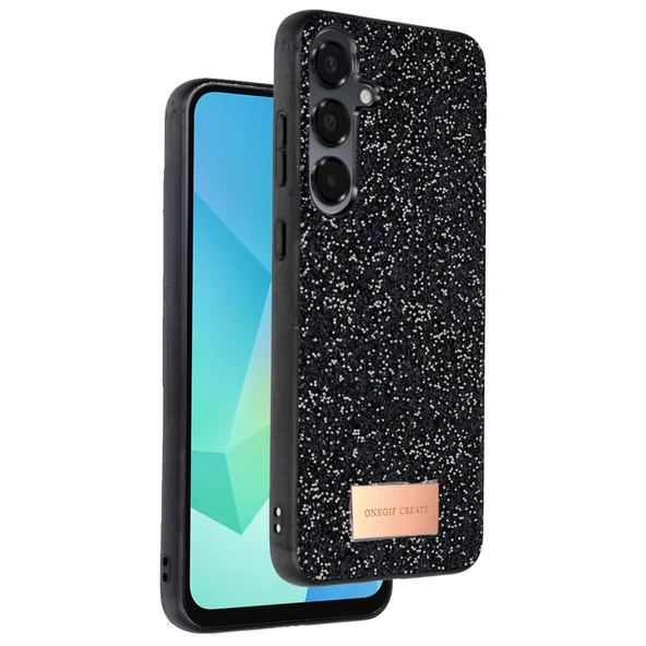 Samsung Galaxy A56 Bright Simli Kapak - Siyah ürün görseli 1