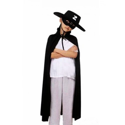 Çocuk Boy Zorro Pelerin + Şapka + Maske Kostüm Seti ürün görseli 1