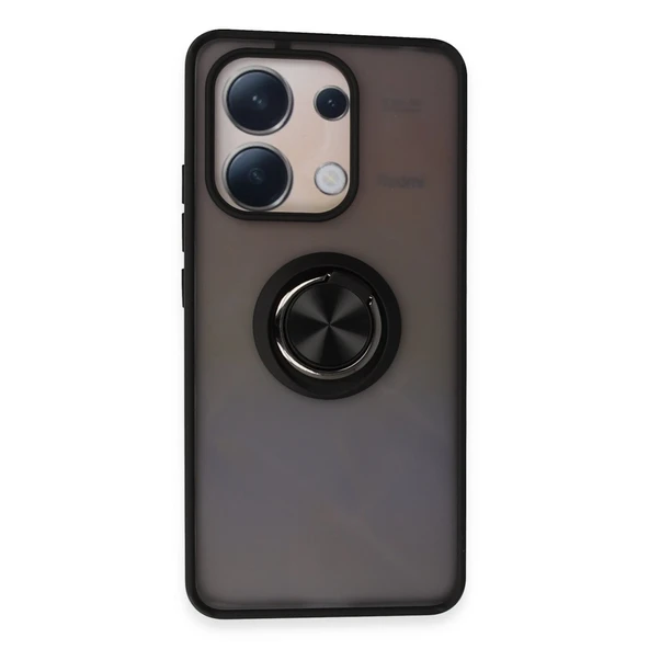 Xiaomi Redmi Note 13 4g Kılıf Montreal Yüzüklü Silikon Kapak - Siyah ürün görseli 1