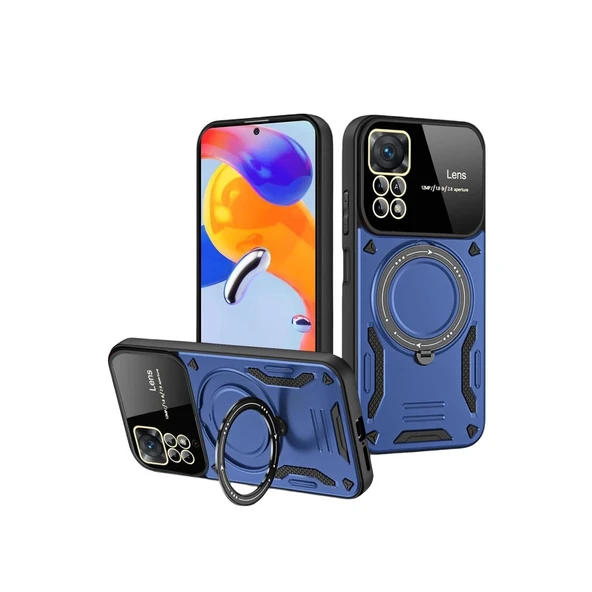 Realme 11 Pro Plus Joy Lens Standlı Kapak - Lacivert ürün görseli 1