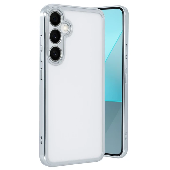 Samsung Galaxy A24 4g Prime Kılıf Kamera Korumalı Lensli Silikon - Gümüş ürün görseli 1